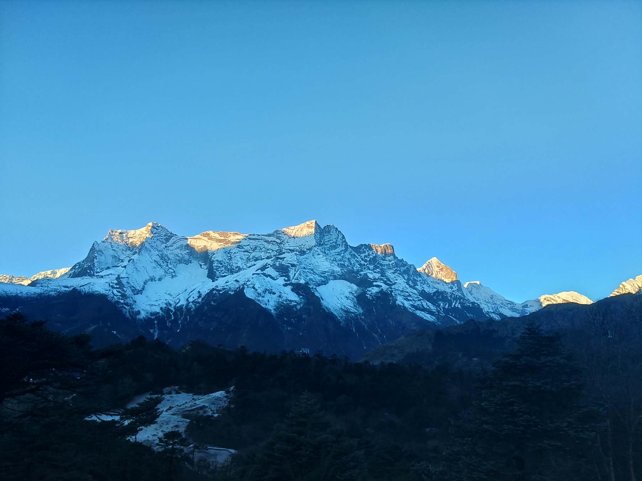 When the mountains catch the light.